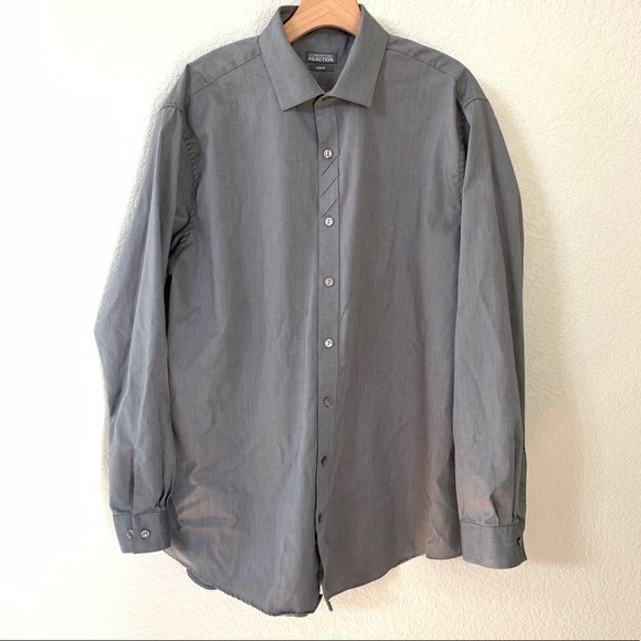 Kenneth Cole Slim Fit Button Up Shirt Size 17 - Picture 1 of 6
